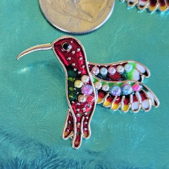 🪶HUMMINGBIRD 🪶 Push-Back Post Earrings - NWOT - Picture 6 of 7